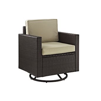 Crosley Furniture Palm Harbor Outdoor Wicker Swivel Rocker Chair