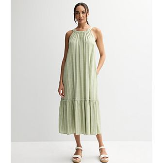 Women's 5th + Madison Edit Halter Neck Tiered Maxi Dress