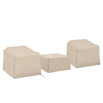 Crosley Furniture 3 pc Outdoor Chair & Ottoman Furniture Cover Set