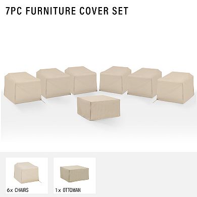 Crosley Furniture 7-pc. Outdoor Chair & Ottoman Sectional Furniture Cover Set