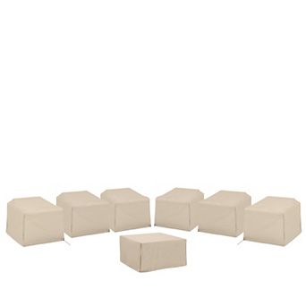 Crosley Furniture 7 pc Outdoor Chair & Ottoman Sectional Furniture Cover Set