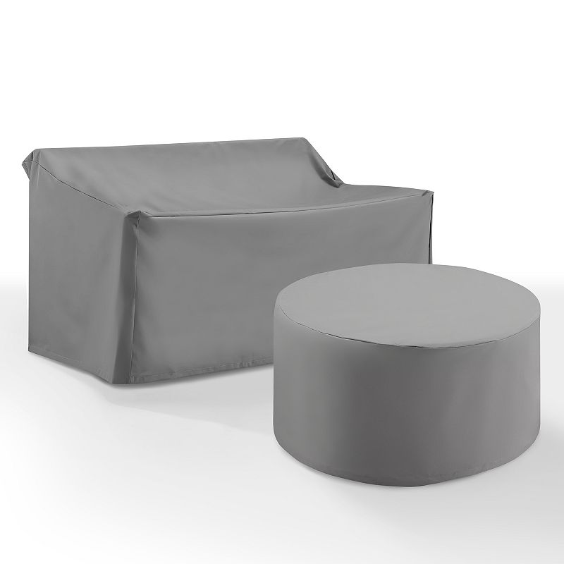 Crosley Furniture 2-pc. Outdoor Loveseat & Round Table Furniture Cover Set, Gray