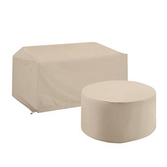 Crosley Furniture 2 pc Outdoor Loveseat & Round Table Furniture Cover Set