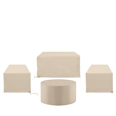 Crosley Furniture 4-pc. Outdoor Loveseat, Round Table & Chair Furniture Cover Set