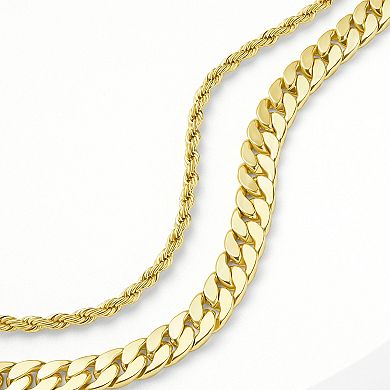 Emberly Rope Bracelet & Curb Bracelet Duo Set