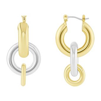 Emberly Polished Triple Hoop Drop Earrings