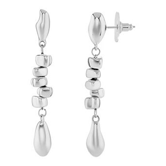 Emberly Polished Multi Geometric Drop Earrings