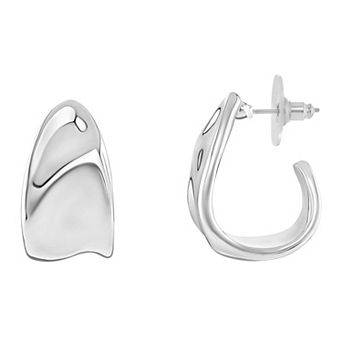 Emberly Hammered C Hoop Earrings