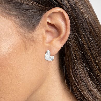 Emberly Hammered C Hoop Earrings