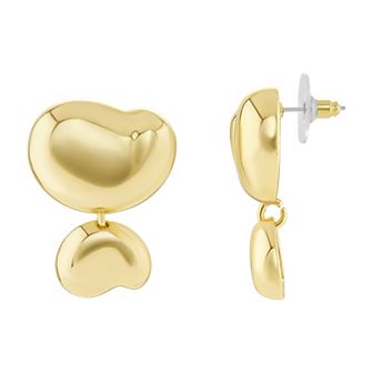 Emberly Double Polished Geometric Drop Earrings