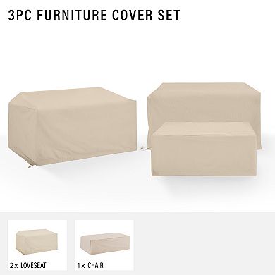 Crosley Furniture 3-pc. Outdoor Loveseat & Coffee Table Furniture Cover Set