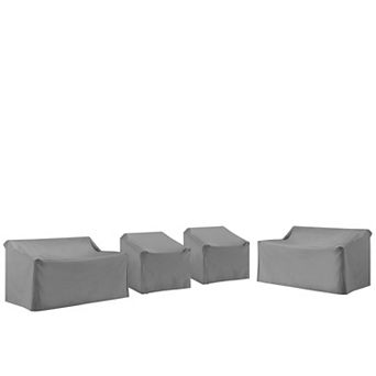 Crosley Furniture 4 pc Outdoor Loveseat & Chair Sectional Furniture Cover Set