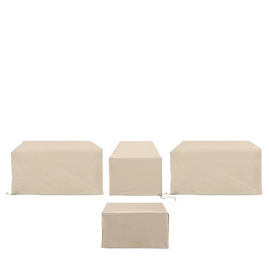 Crosley Furniture 4-pc. Outdoor Loveseat, Chair & Ottoman Sectional Furniture Cover Set