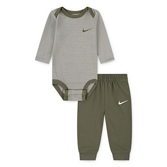 Baby Boys Nike Essentials Long Sleeve Striped Bodysuit & Pants 2 pc Set