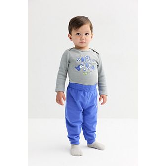 Baby Boys Nike "Let's Bounce!" Long Sleeve Bodysuit & Pants 2 pc Set