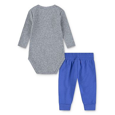 Baby Boys Nike "Let's Bounce!" Long Sleeve Bodysuit & Pants 2-Piece Set