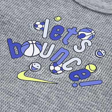 Baby Boys Nike "Let's Bounce!" Long Sleeve Bodysuit & Pants 2-Piece Set