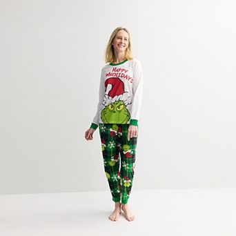 Women's Jammies For Your Families® Grinch Happy Wholidays Pajama Top & Pajama Bottoms Set
