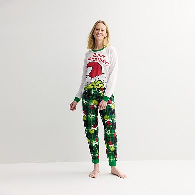 Women's Jammies For Your Families® Grinch Happy Wholidays Pajama Top & Pajama Bottoms Set