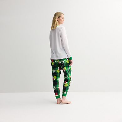 Women's Jammies For Your Families® Grinch Happy Wholidays Pajama Top & Pajama Bottoms Set