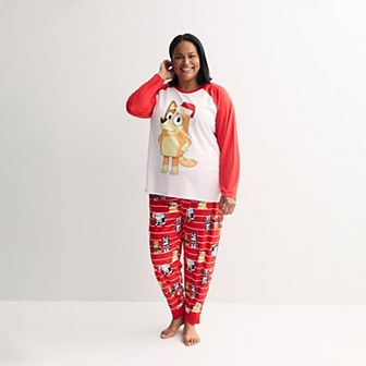 Plus Size Jammies For Your Families® Bluey Christmas 2 pc Pajama Top & Pajama Bottoms Set