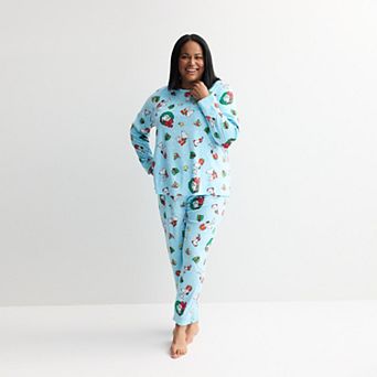 Plus Size Jammies For Your Families® Peanuts Christmas 2 pc Pajama Top & Pajama Bottoms Set