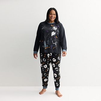 Plus Size Jammies For Your Families® Disney's The Nightmare Before Christmas Halloween Pajama Top & Pajama Bottoms Set