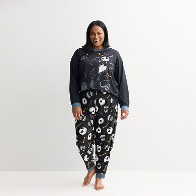 Plus Size Jammies For Your Families® Disney's The Nightmare Before Christmas Halloween Pajama Top & Pajama Bottoms Set