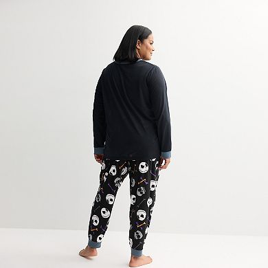 Plus Size Jammies For Your Families® Disney's The Nightmare Before Christmas Halloween Pajama Top & Pajama Bottoms Set