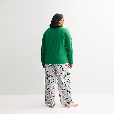 Plus Size Jammies For Your Families® Disney's Mickey Mouse Pajama Top & Pajama Bottoms Set