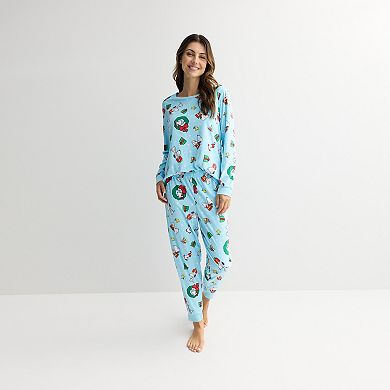 Women's Jammies For Your Families® Peanuts Christmas 2-Piece Pajama Top & Pajama Bottoms Set