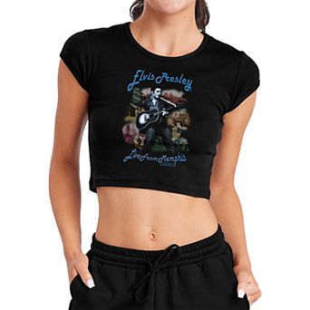 Juniors' Elvis Presley Memphis Performance Crop Graphic Tee