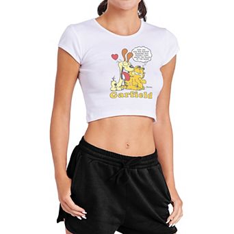 Juniors' Garfield Can't Win Today Crop Graphic Tee