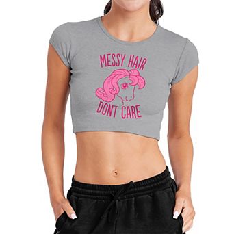 Juniors' My Little Pony Messy Hair Don't Care Crop Graphic Tee