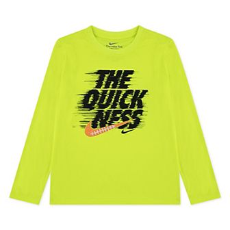 Boys 4-7 Nike "The Quickness" Football Swoosh Dri-FIT Long Sleeve T-shirt