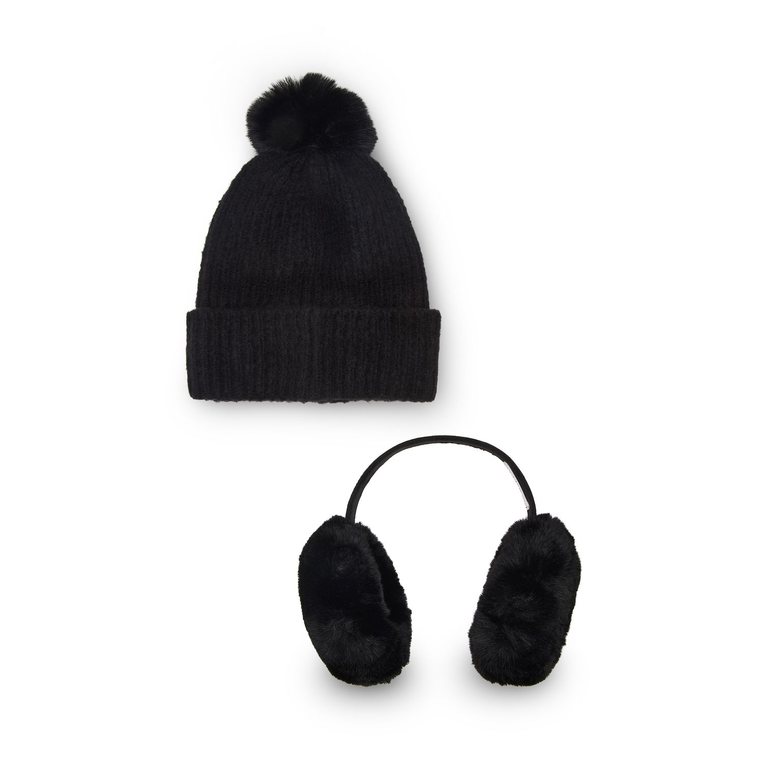 Madden Girl Black Knit Beanie and Matching Scarf Set these madden NYC beanie & scarf sets are cute for gifts for  main image 3