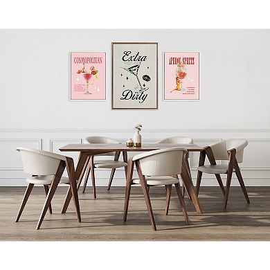 Sylvie Beaded Aperol Spritz Pinup Framed Canvas by Alli Standefer