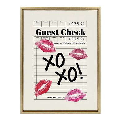 Sylvie XOXO Kisses Guest Check Framed Canvas by Alli Standefer