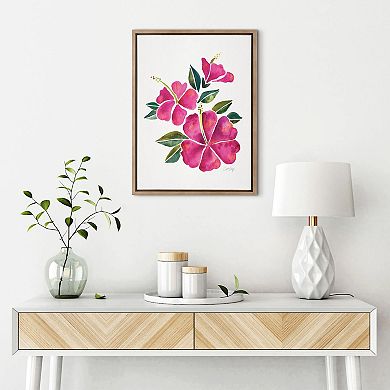 Sylvie Hibiscus Bloom Fuchsia Framed Canvas by Cat Coquillette