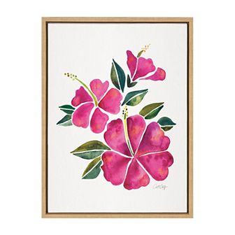Sylvie Hibiscus Bloom Fuchsia Framed Canvas by Cat Coquillette