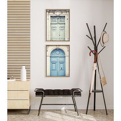 Sylvie Classic Parisian Door and Blue Paris Door Framed Canvas Art Set by Caroline Mint