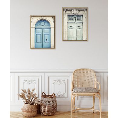 Sylvie Classic Parisian Door and Blue Paris Door Framed Canvas Art Set by Caroline Mint