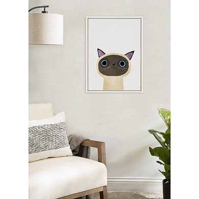 Sylvie Siamese Cat Framed Canvas by Planet Cat
