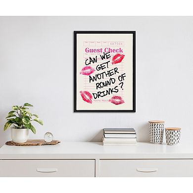 Sylvie Another Round Guest Check Framed Canvas by Alli Standefer