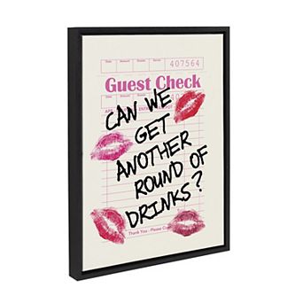 Sylvie Another Round Guest Check Framed Canvas by Alli Standefer