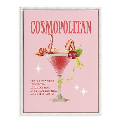 Sylvie Beaded Cosmopolitan Pinup Framed Canvas by Alli Standefer