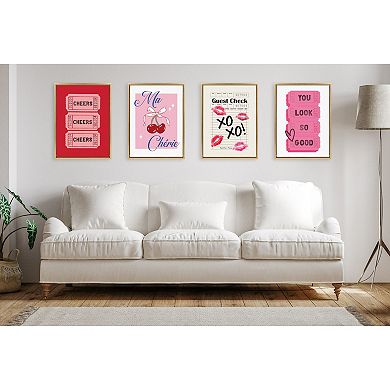Sylvie You Look So Good Pink Tickets Framed Canvas by Alli Standefer