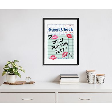 Sylvie Do It For The Plot Guest Check Framed Canvas by Alli Standefer