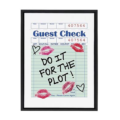 Sylvie Do It For The Plot Guest Check Framed Canvas by Alli Standefer
