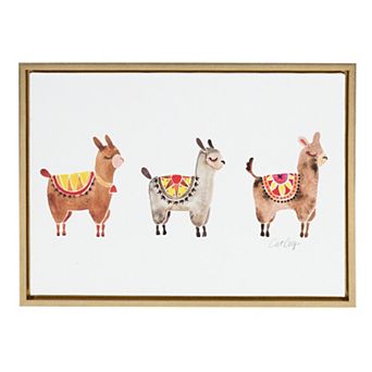 Sylvie Alpacas Framed Canvas Art by Cat Coquillette